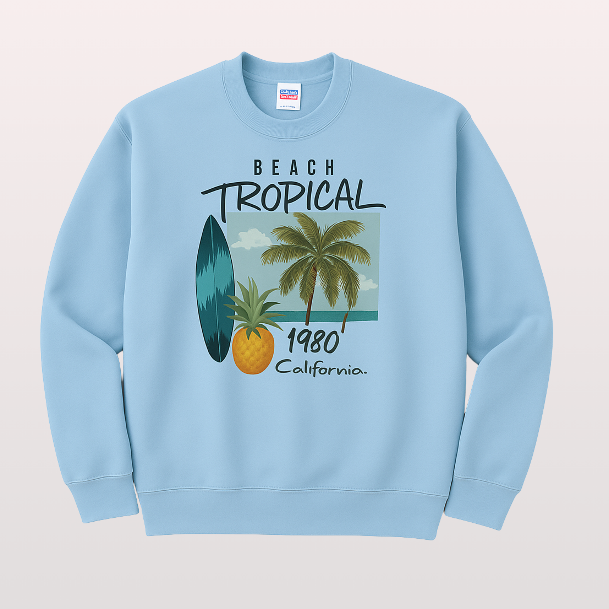 Sky Blue Men's Printed Sweatshirt – Warm and Stylish Fleece (3465)