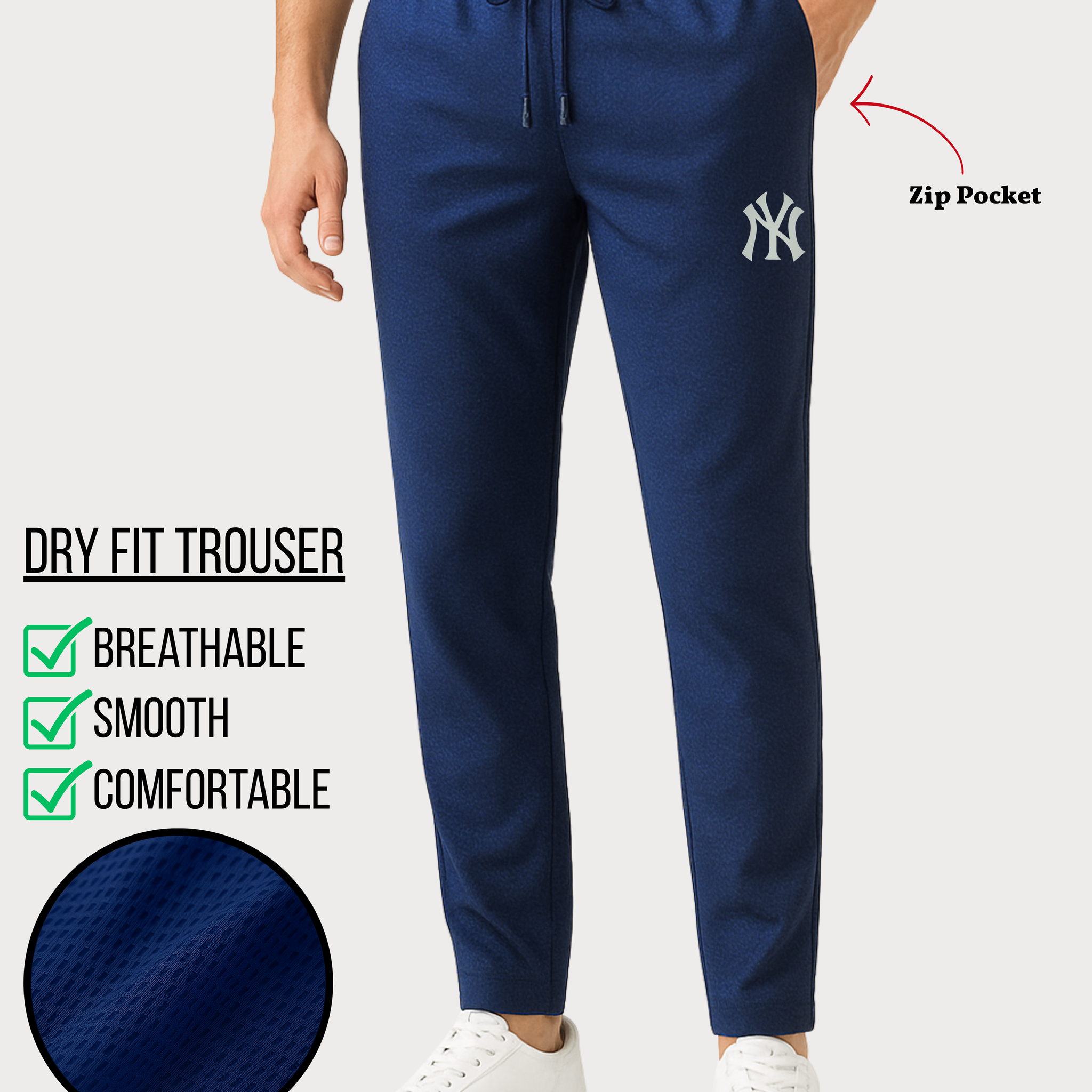 Men’s Dry Fit NY Trouser Breathable Navy – Soft & Comfortable (Code 3510)