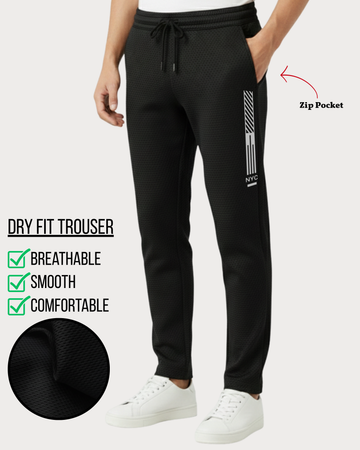 Men’s Dry Fit Trouser Breathable Black – Soft & Comfortable (Code 4585)