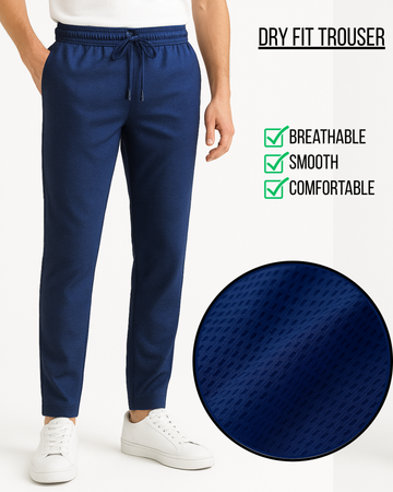 Men’s Dry Fit Trouser Breathable Navy – Soft & Comfortable (3328)