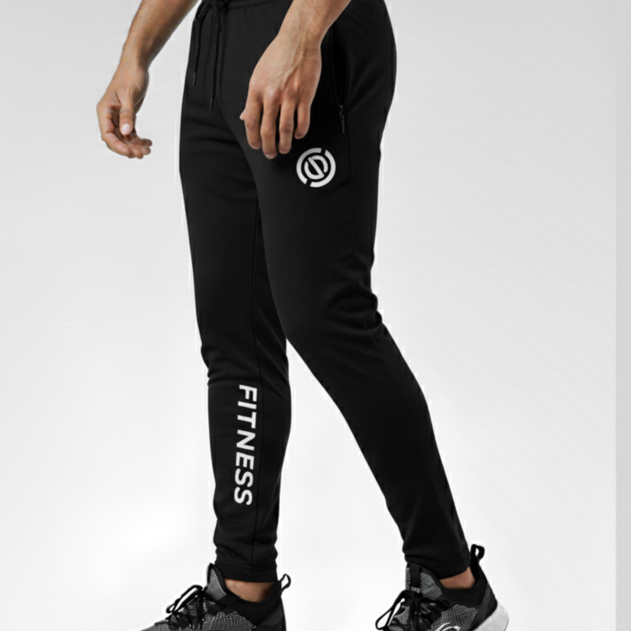 Men’s Black Fitness Trouser – Cotton Terry Fabric (Code 3815)