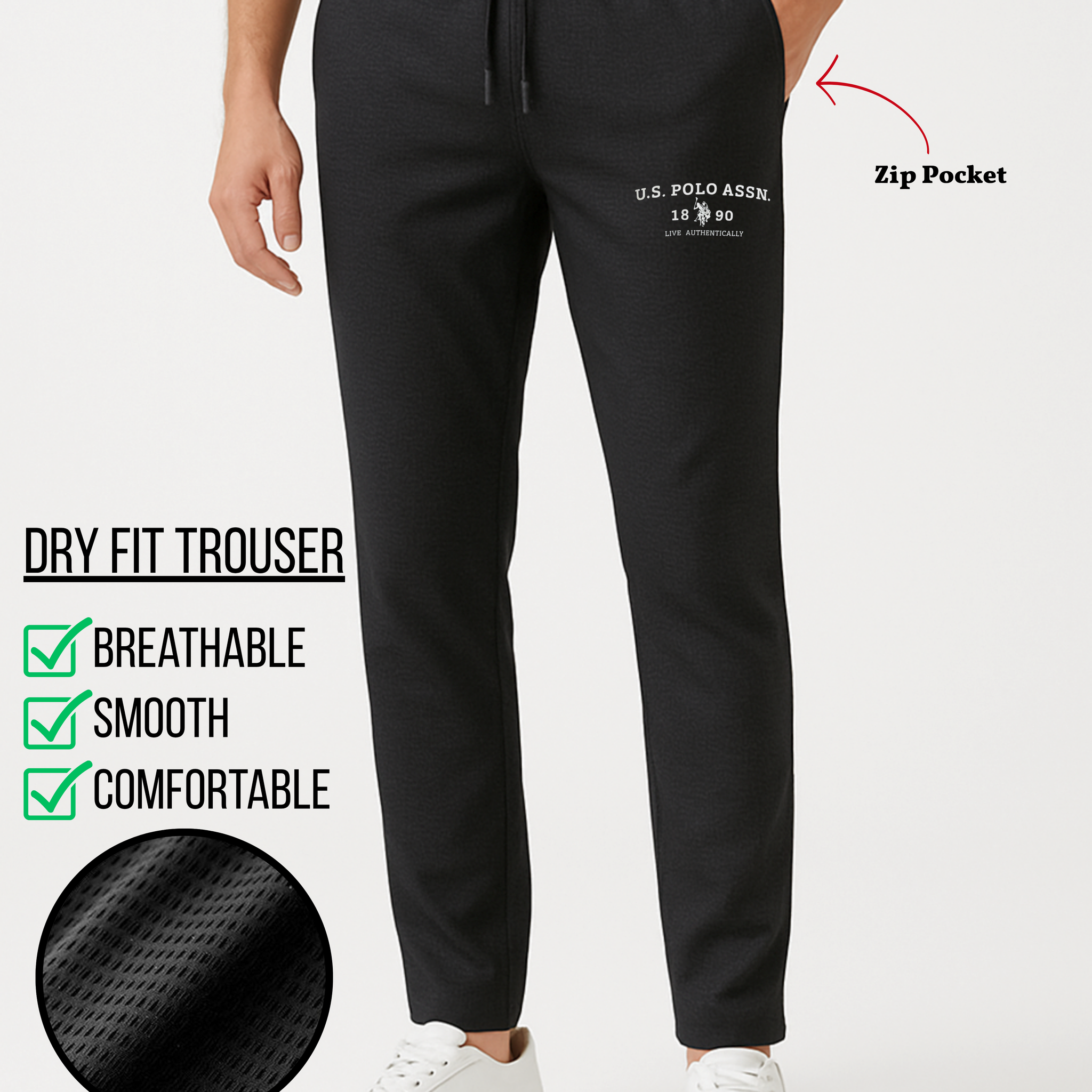 Men’s Dry Fit Printed Trouser Breathable Black– Soft & Comfortable (Code 3512)