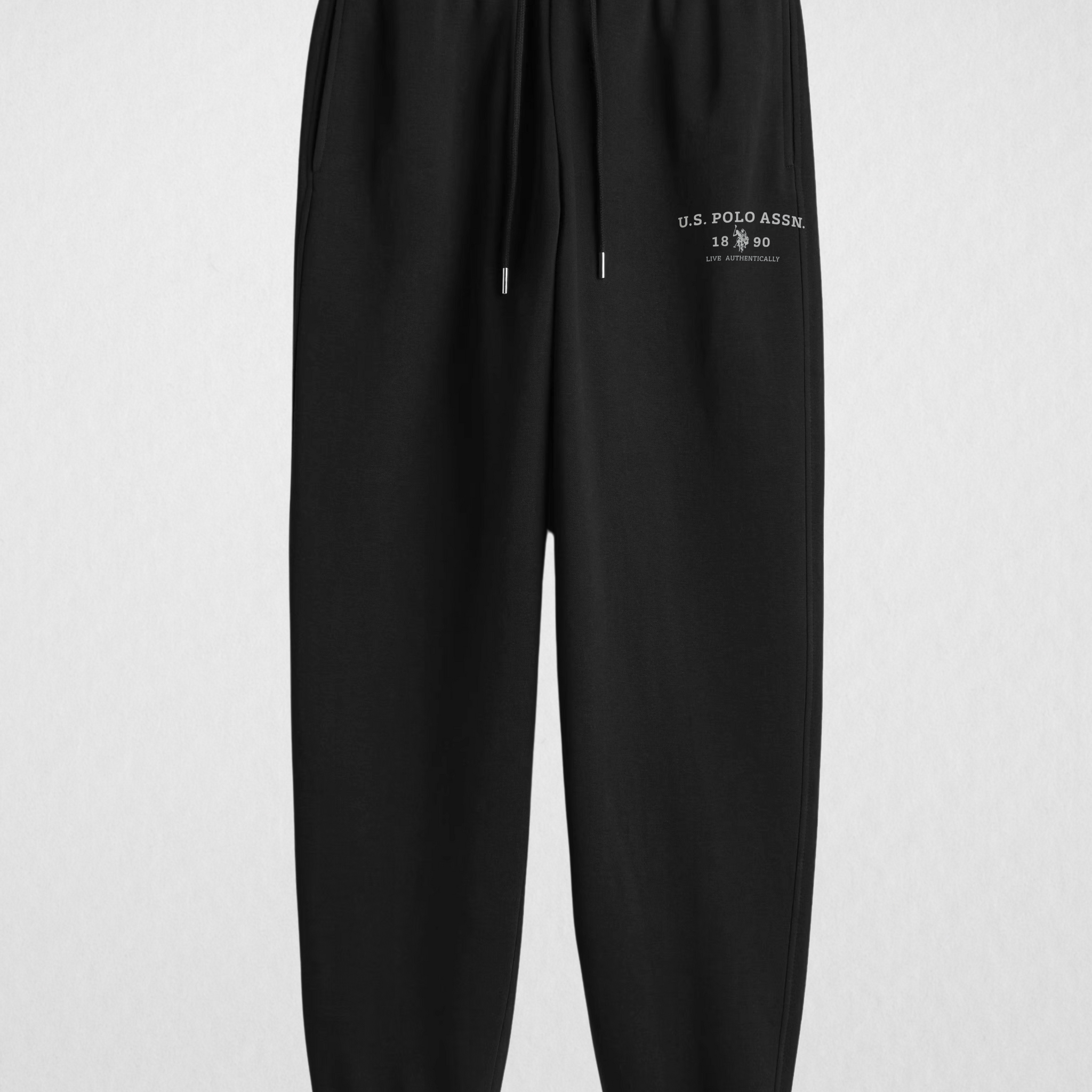 Black Printed Sweatpants Warm & Comfortable Fleece (3532)