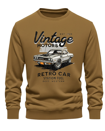 Mustard Men's Printed Sweatshirt – Warm and Stylish Fleece (Code 4395)