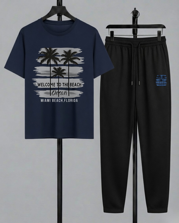 Miami Beach Co-Ord Set T-Shirt With Trouser (Code 5139)