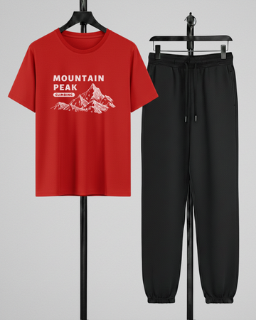 Red T-Shirt Printed Black Trouser – Comfortable Wear (Code 4780)