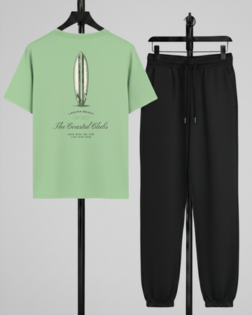 Light Green T-Shirt Printed Black Trouser – Comfortable Wear (Code 4784)