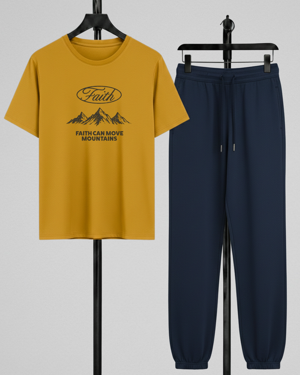 Mustrad T-Shirt Printed Navy Blue Trouser – Comfortable Wear (Code 4792)