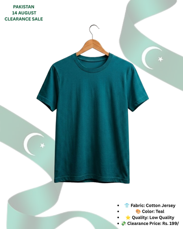 Teal T-Shirt/Tee for Men – Cotton Jersey Fabric (Code 5510)