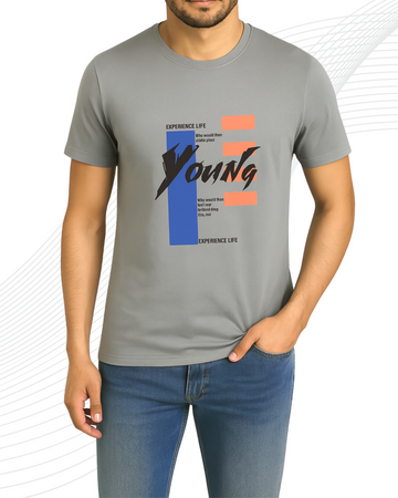 Premium Young Printed T-Shirt/Tee for Men – Cotton Jersey Fabric (3400)