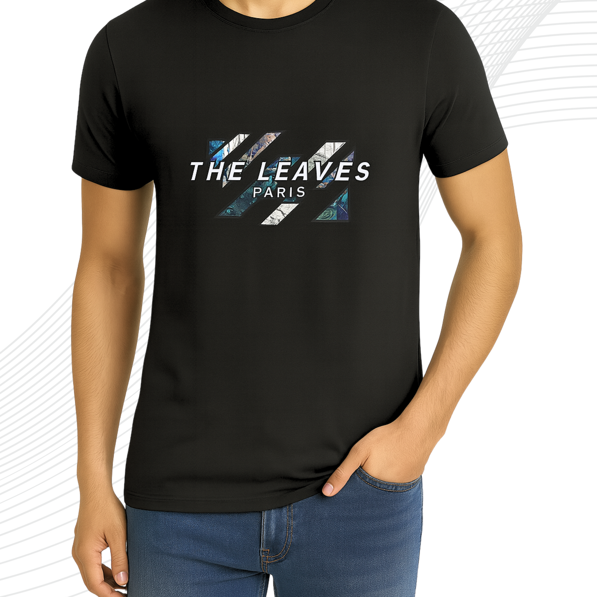 Premium Leaves Printed T-Shirt/Tee for Men – Cotton Jersey Fabric (3395)