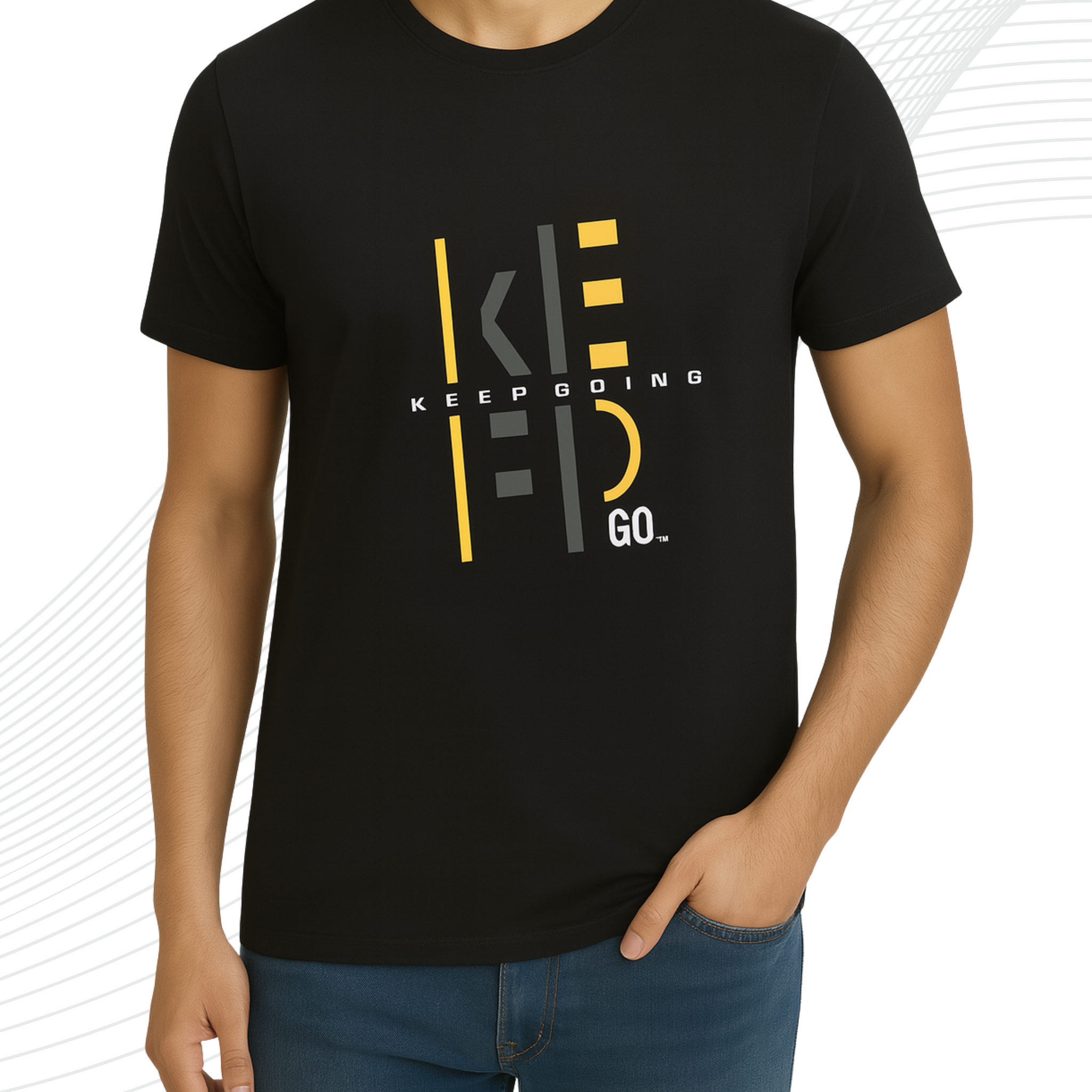 Premium KeepGoing Printed T-Shirt/Tee for Men – Cotton Jersey Fabric (3401)