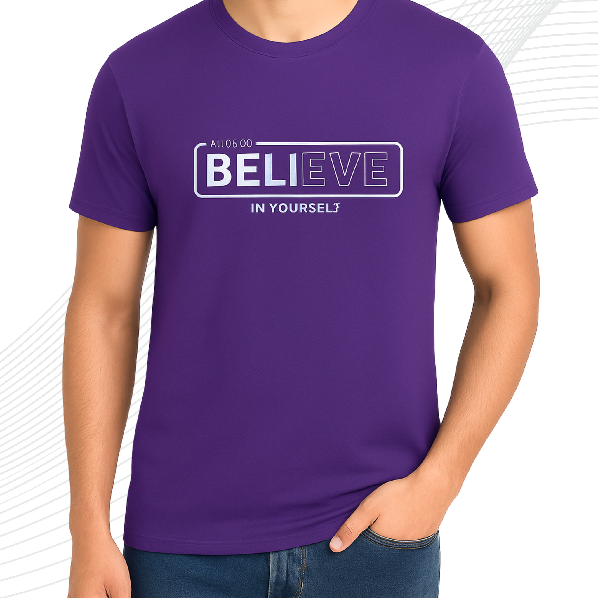Premium Believe Printed T-Shirt/Tee for Men – Cotton Jersey Fabric (3398)
