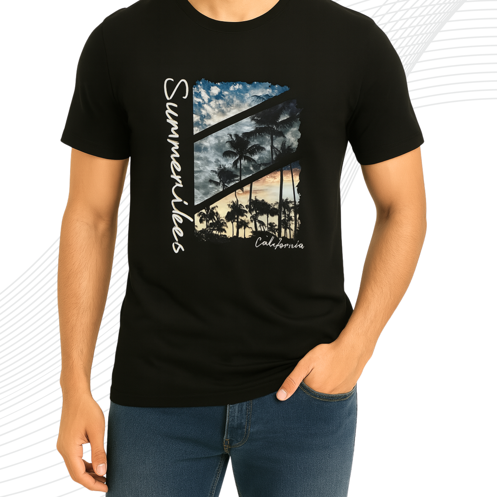 Premium Summer Printed T-Shirt/Tee for Men – Cotton Jersey Fabric (3396)