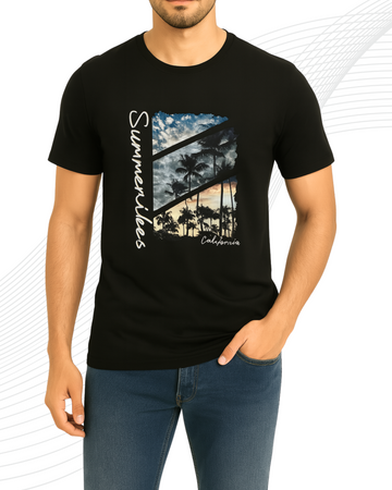 Premium Summer Printed T-Shirt/Tee for Men – Cotton Jersey Fabric (3396)