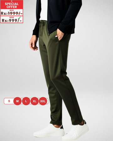 Olive Micro Polyster Jercy (Summer) Trouser with Zip Pocket (Code 4160)