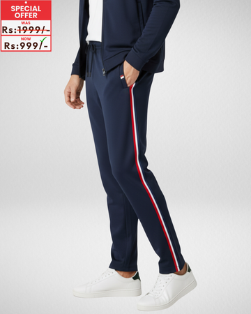 Navy Blue Micro Polyster Jercy (Summer) Trouser with Zip Pocket (Code 4179)