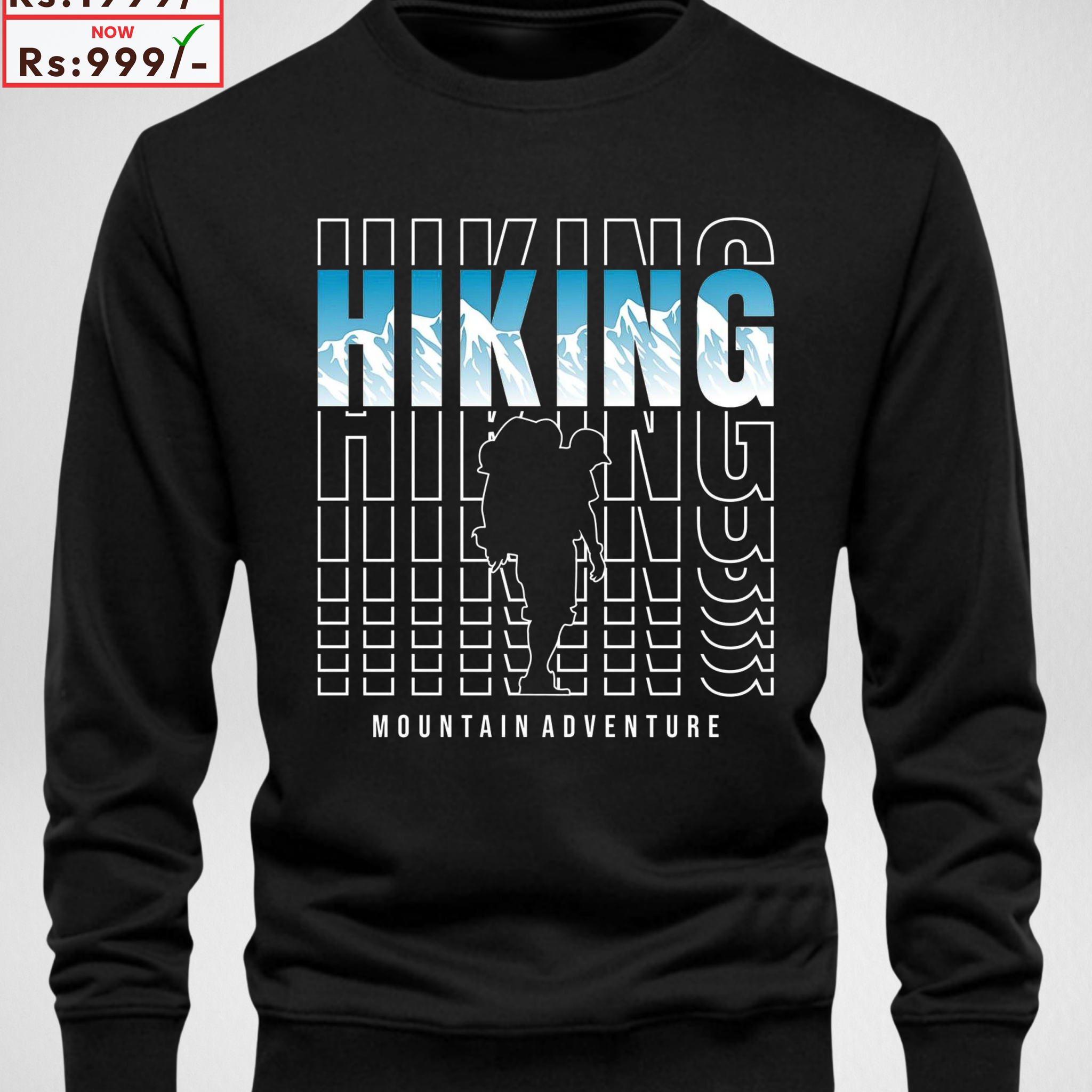 Black Men's Printed Sweatshirt (Code 4253)