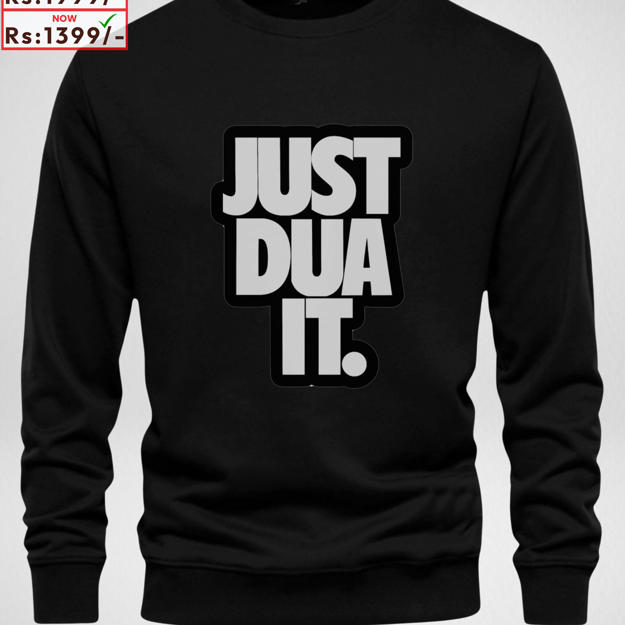 Black Men's Printed Sweatshirt – Warm and Stylish Fleece (Code 3883)