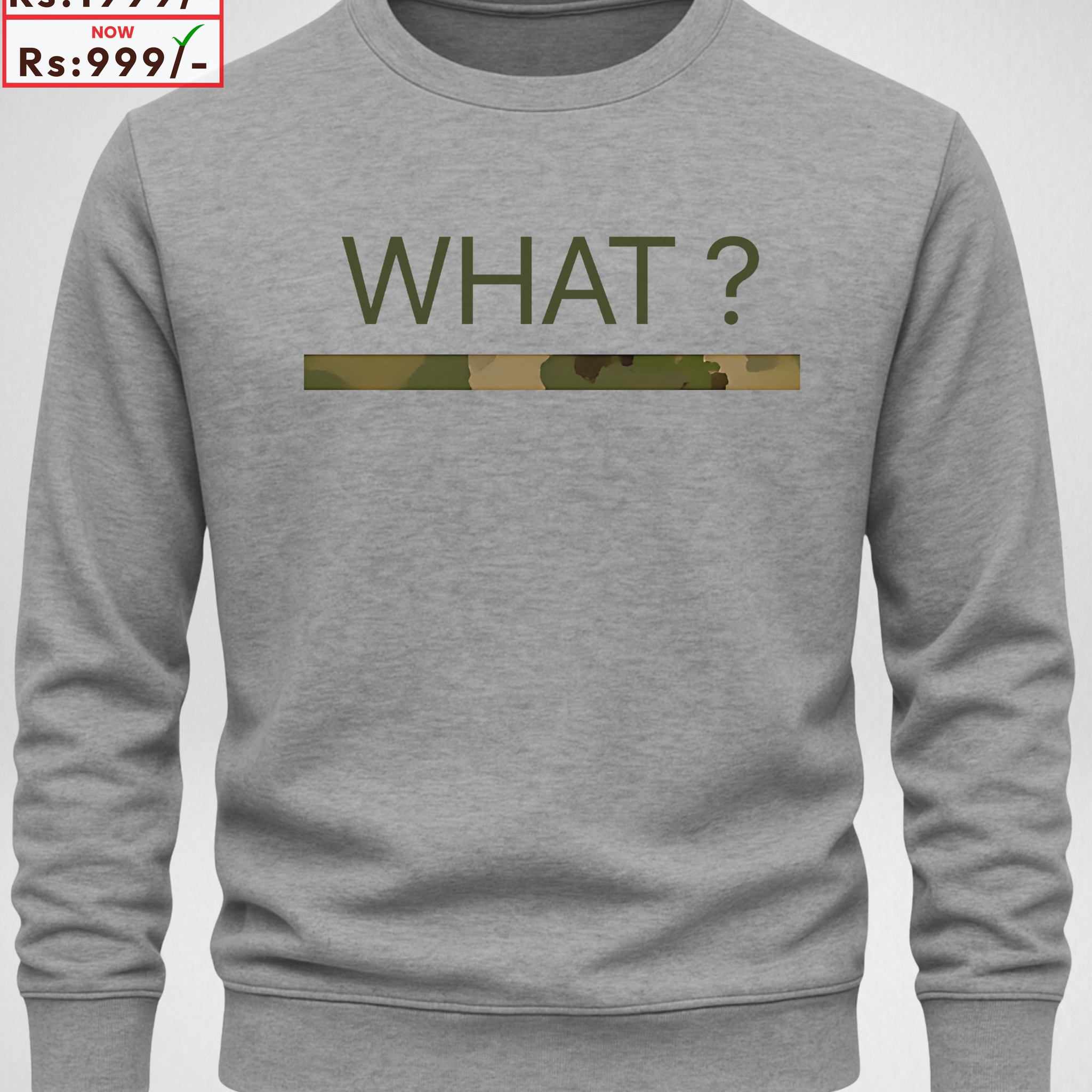 Grey Men's Printed Sweatshirt – Warm and Stylish Fleece (3902)