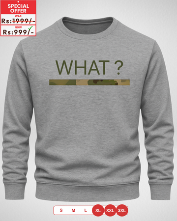 Grey Men's Printed Sweatshirt – Warm and Stylish Fleece (3902)