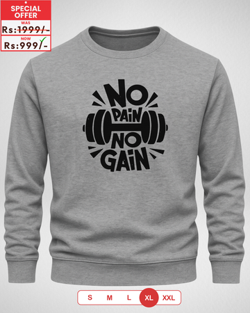 Grey Men's Printed Sweatshirt – Warm and Stylish Fleece (3904)