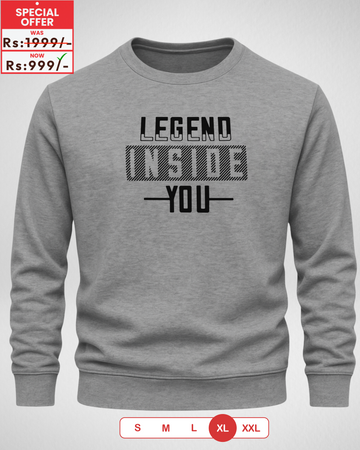 Grey Men's Printed Sweatshirt – Warm and Stylish Fleece (3905)