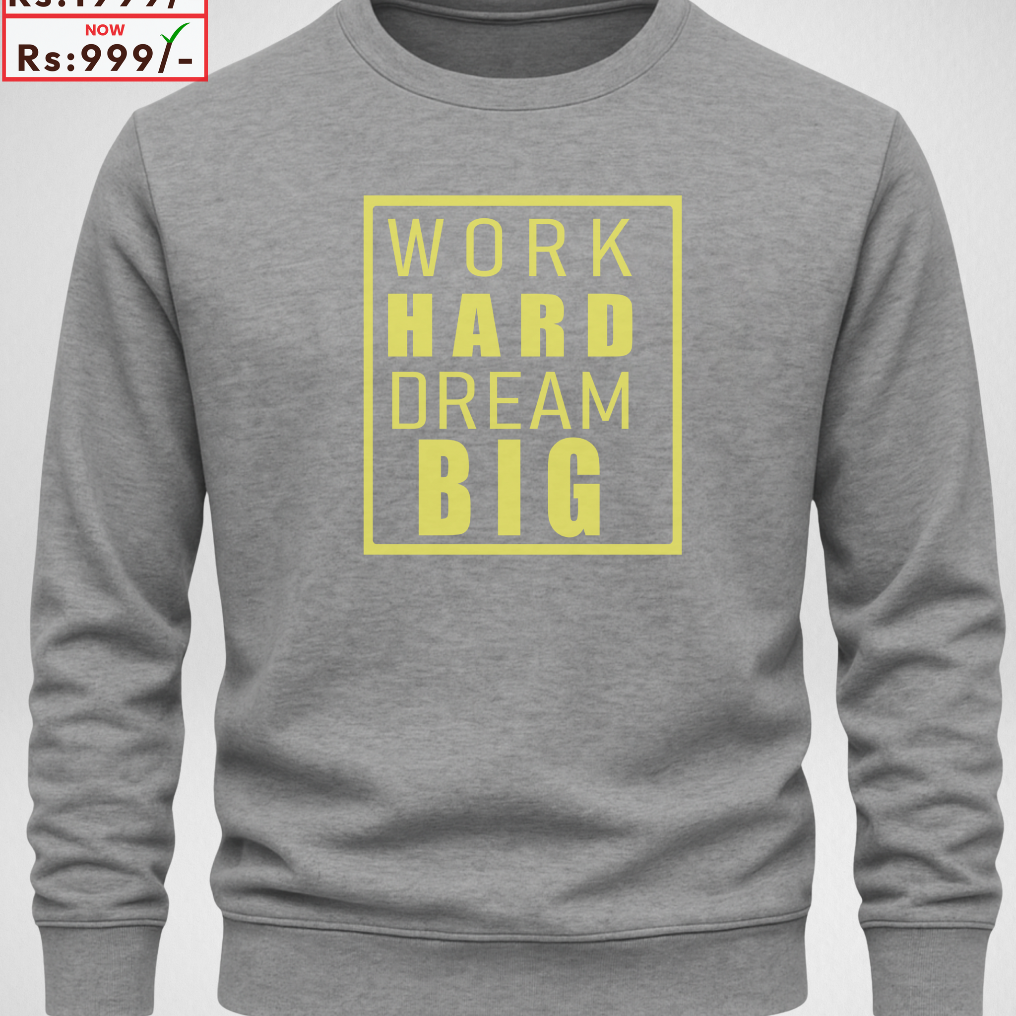 Grey Men's Printed Sweatshirt – Warm and Stylish Fleece (Code 3908)