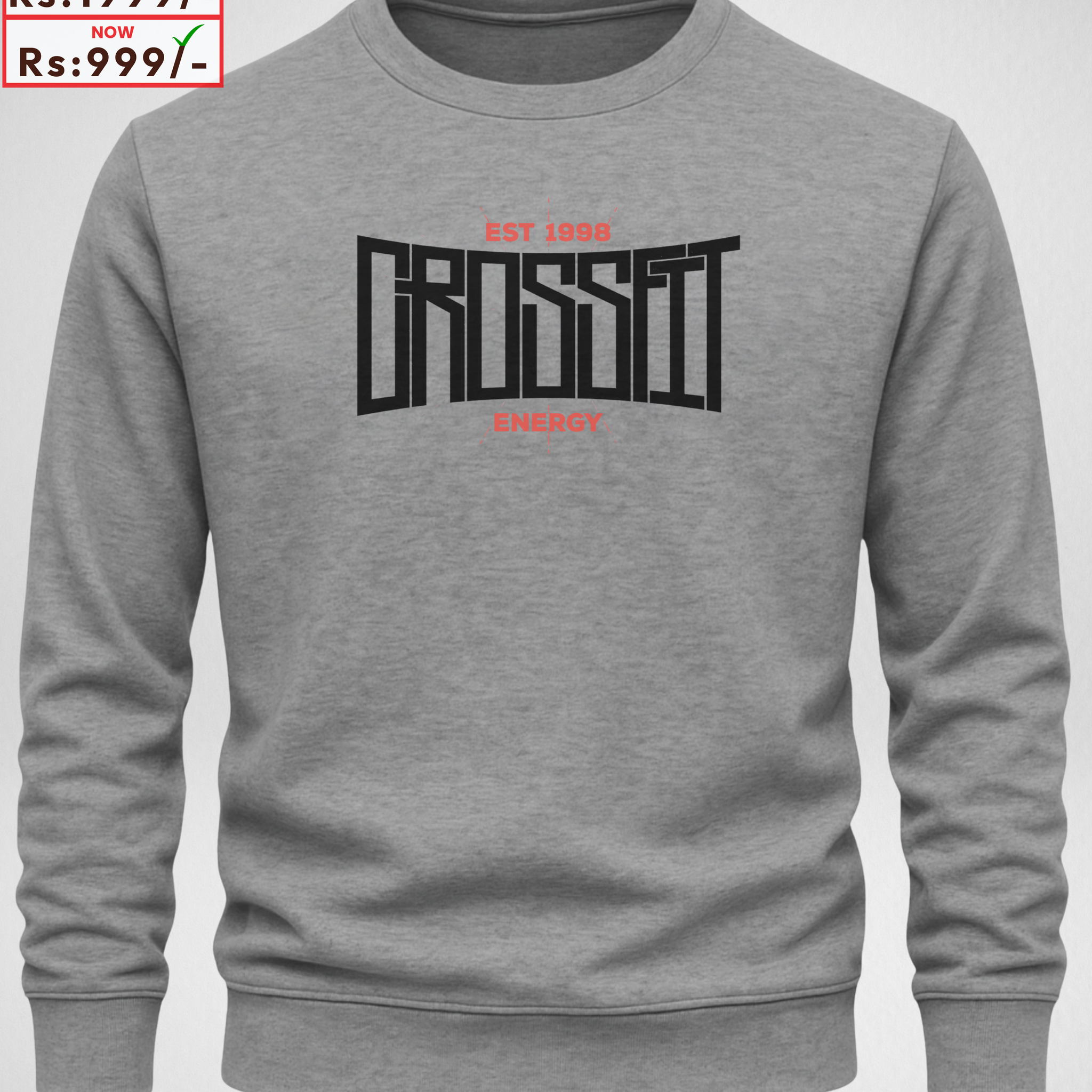 Grey Men's Printed Sweatshirt – Warm and Stylish Fleece (3918)