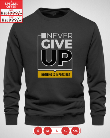 Charcoal Grey Men's Printed Sweatshirt – Warm and Stylish Fleece (Code 3969)