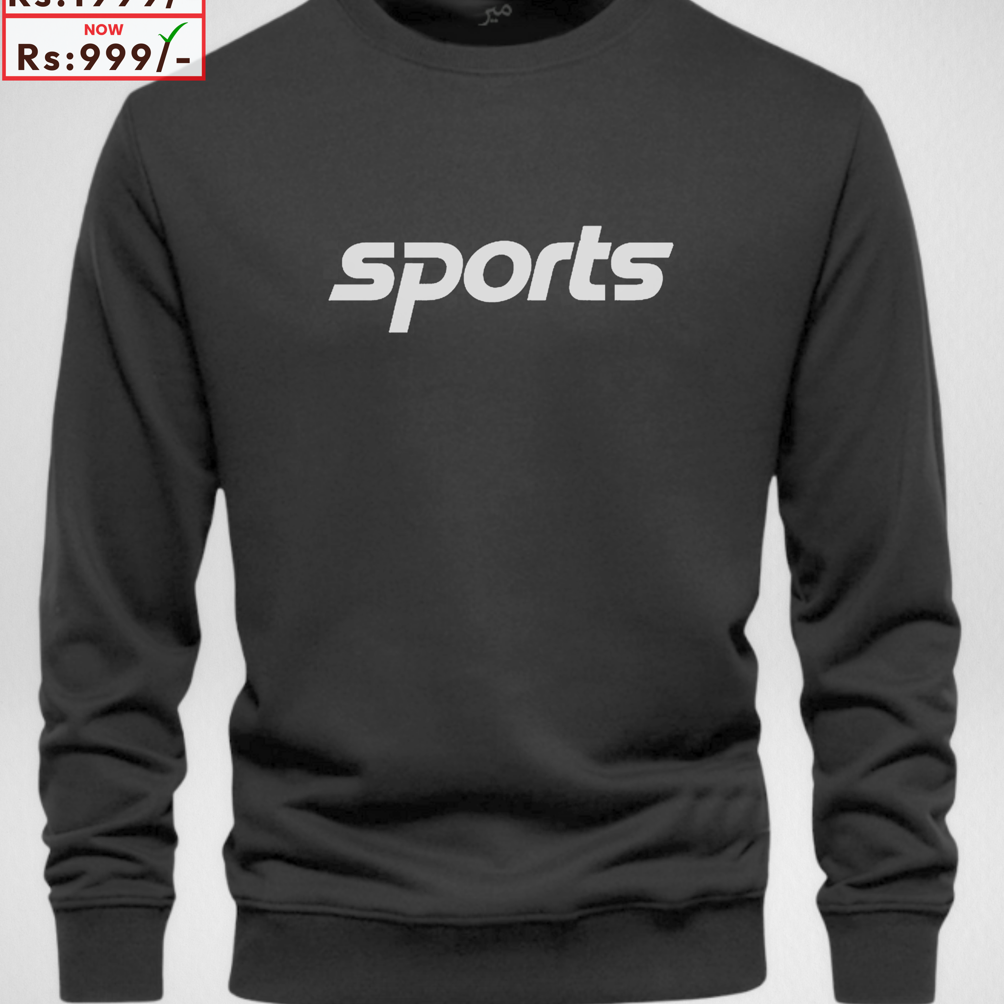 Charcoal Grey Sports Printed Sweatshirt – Warm and Stylish Fleece (Code 3981)