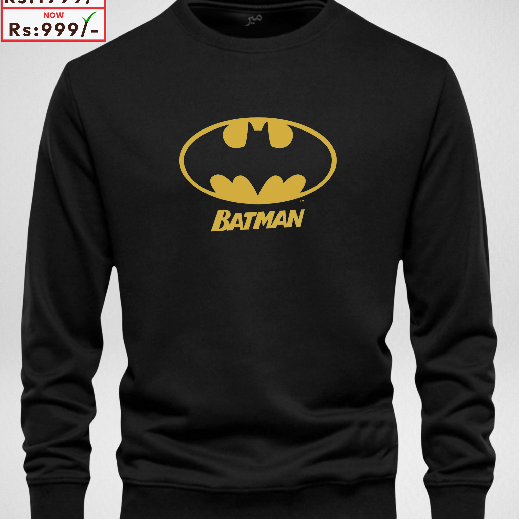 Only MEDIUM Size – BATMAN Black Printed Sweatshirt (Code 4054)