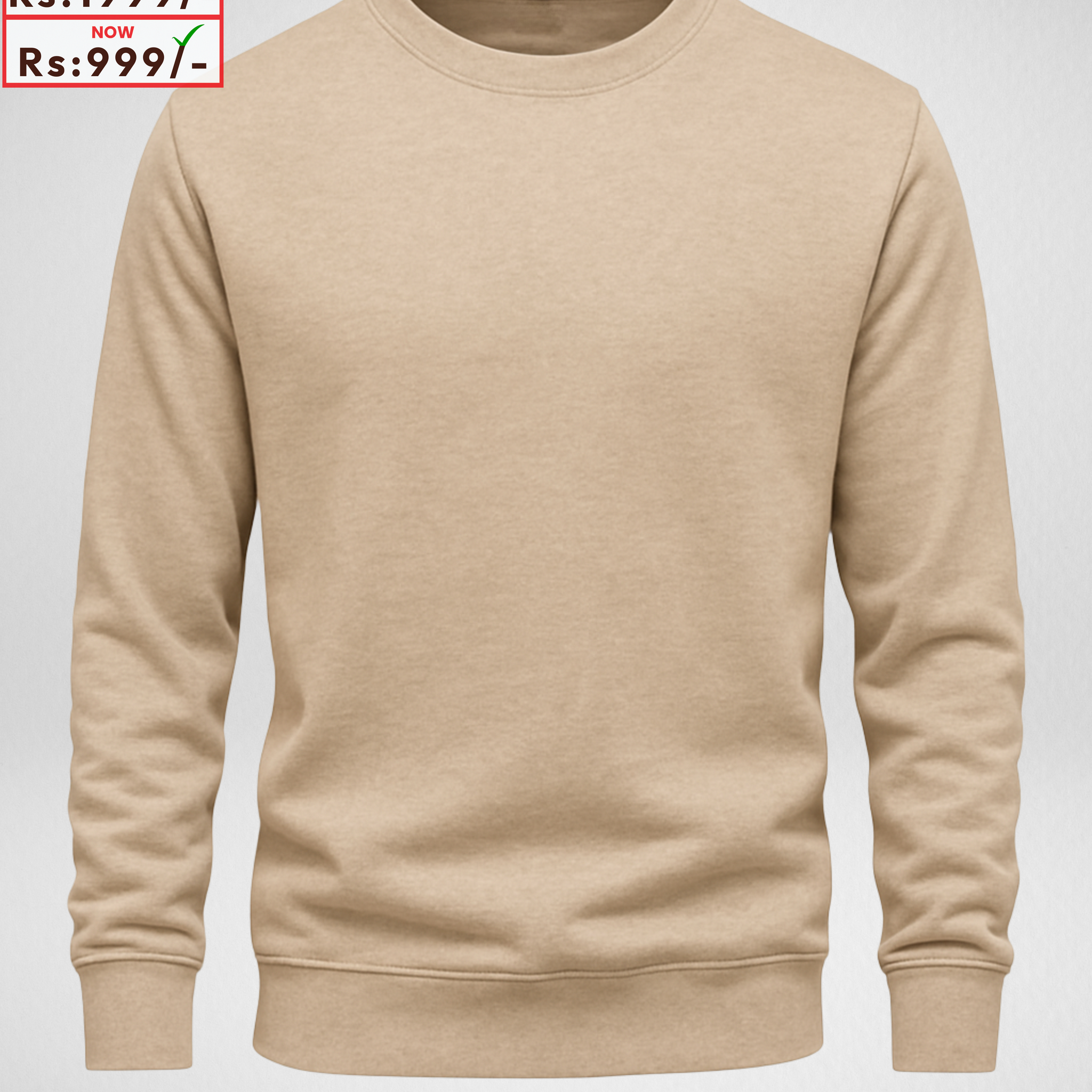 Beige Basic Soft and Warm Sweatshirt (Code 4134)