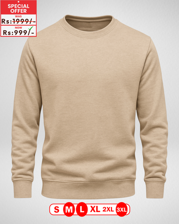 Beige Basic Soft and Warm Sweatshirt (Code 4134)