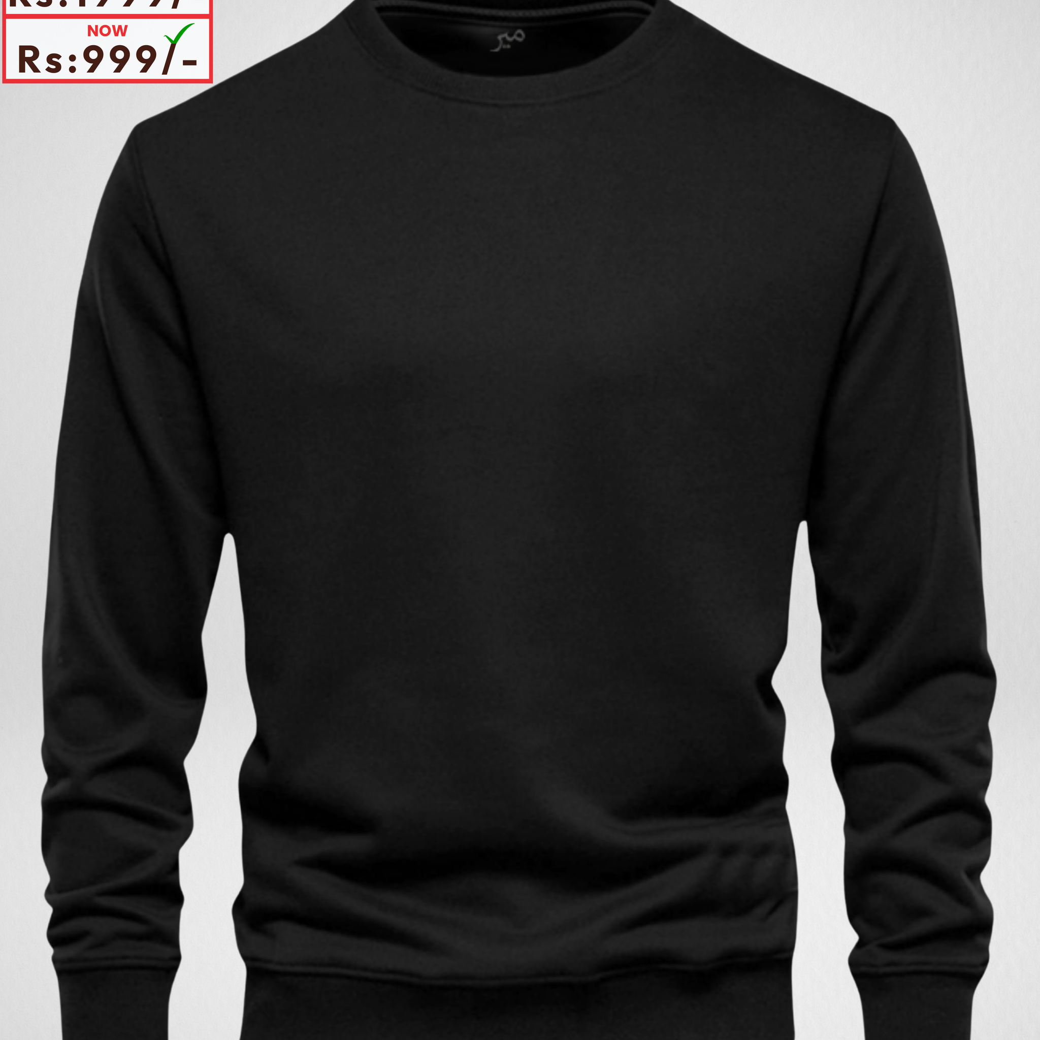 Only MEDIUM Size – Black Sweatshirt (Code 4140) (25 Chest x 28 Lenght)