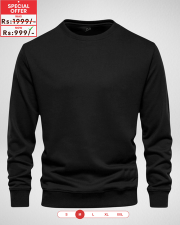 Only MEDIUM Size – Black Sweatshirt (Code 4140) (25 Chest x 28 Lenght)