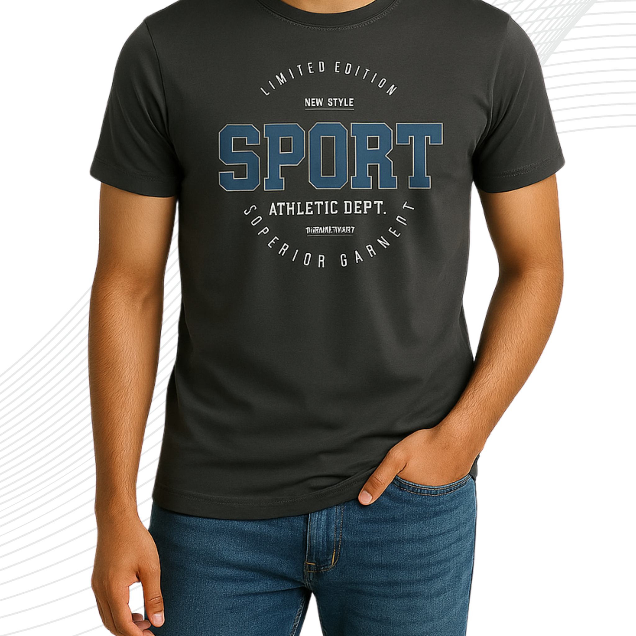 Premium Sports Printed T-Shirt/Tee for Men – Cotton Jersey Fabric (3284)