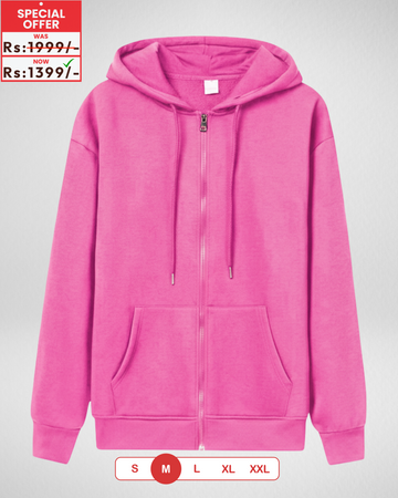 Premium Pink Zipper Hoodie (3865)