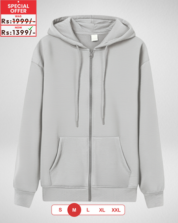 Premium Grey Zipper Hoodie (3866)