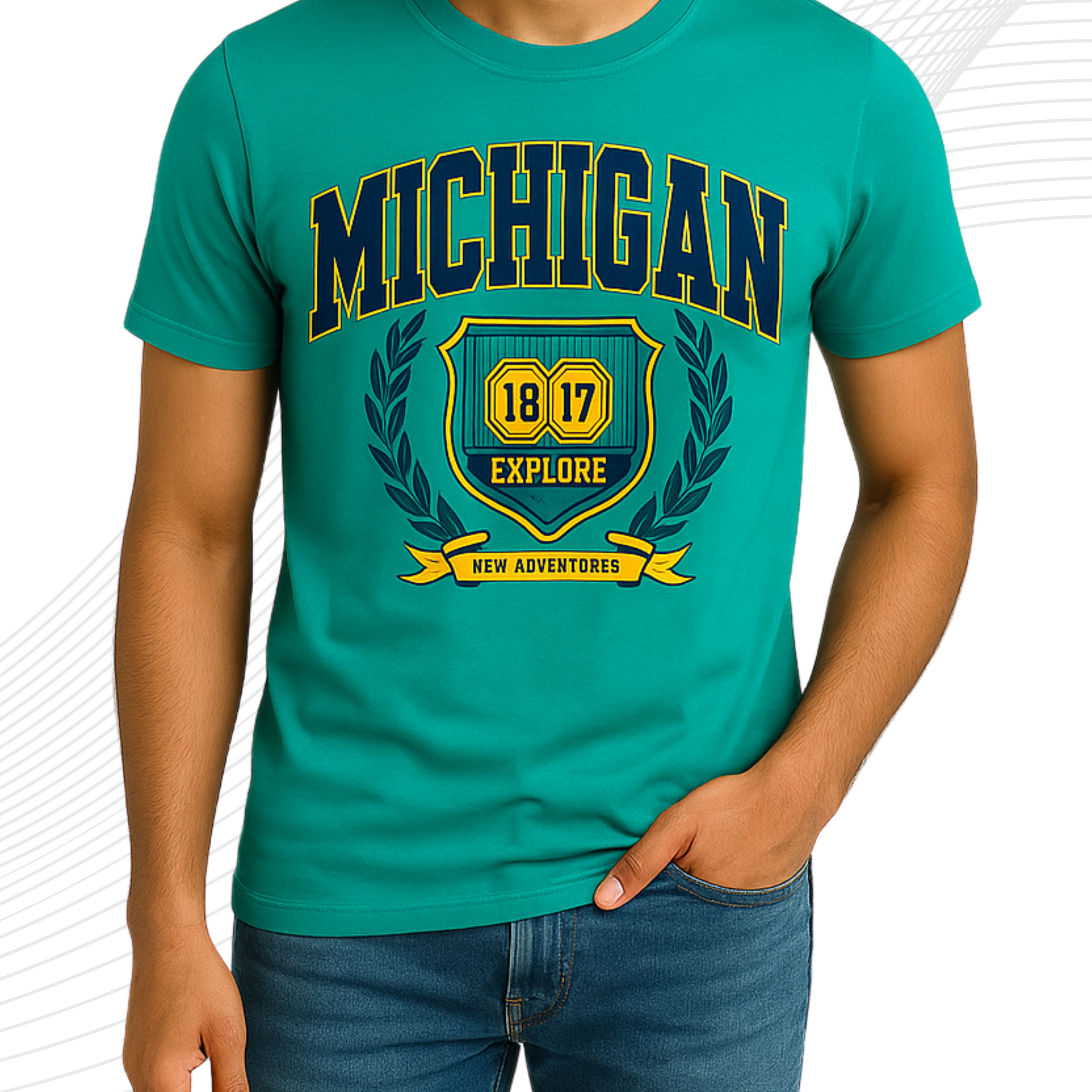 Premium Sports Printed T-Shirt/Tee for Men – Cotton Jersey Fabric (3291)