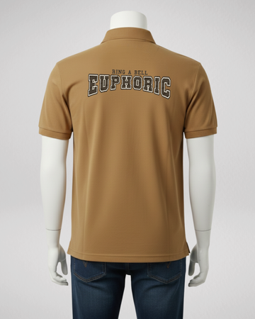 Brown Back Printed Polo T-Shirt – Stylish & Comfortable (Code 4571)