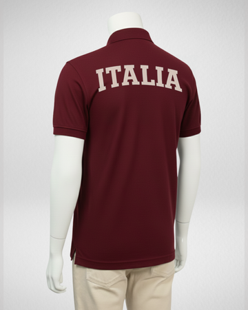 Maroon Back Printed Polo T-Shirt – Stylish & Comfortable (Code 4574)
