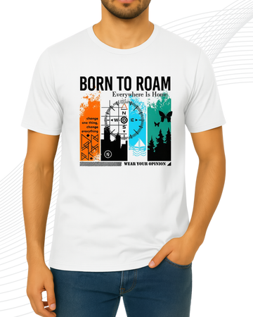 Premium White Printed T-Shirt/Tee for Men – Cotton Jersey Fabric (3433)