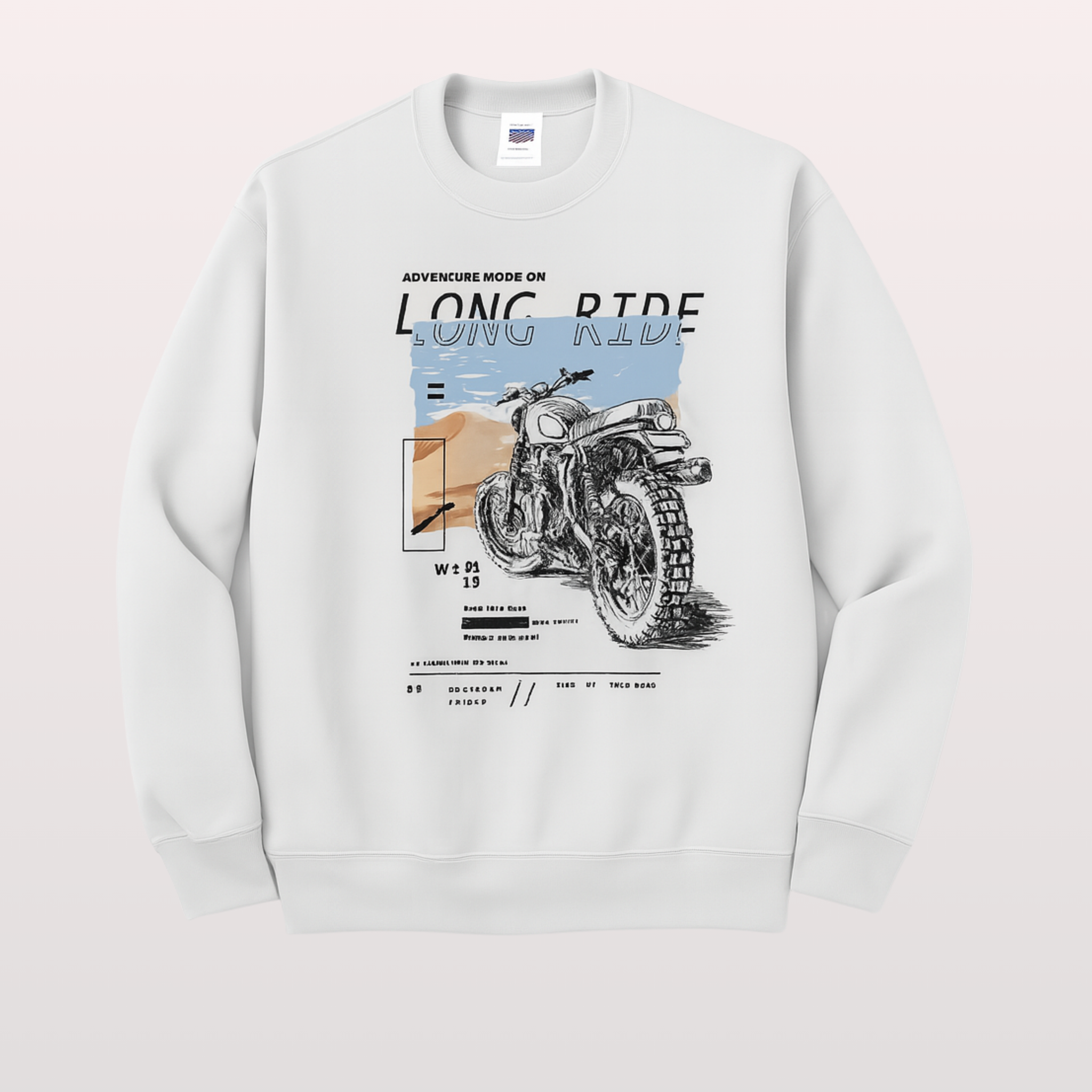 White Men's Printed Sweatshirt – Warm and Stylish Fleece (3467)