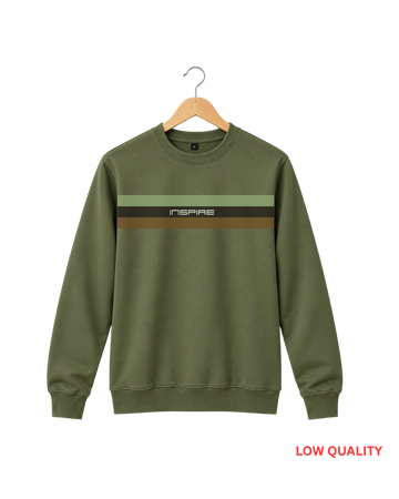 Men's Olive Printed Sweatshirt DEFECTED (Code 5837)