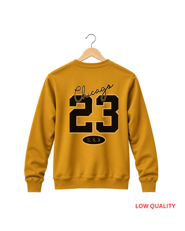 Men's Mustard Printed Sweatshirt DEFECTED (Code 5841)