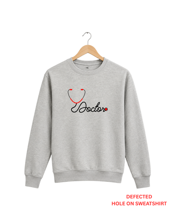 Men's Heather Grey Printed Sweatshirt DEFECTED (Code 5831)