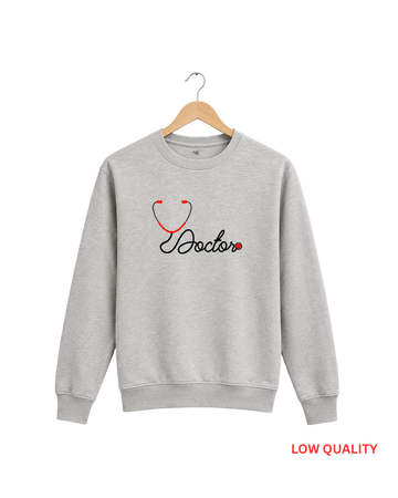 Men's Heather Grey Printed Sweatshirt DEFECTED (Code 5832)
