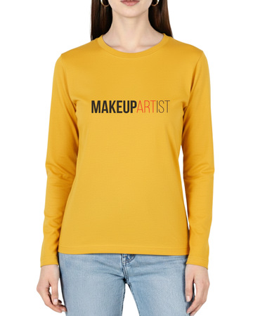 Yellow Printed Full Sleeves Tee – Jersey Fabric, Classic Fit, Everyday Comfort (Code 4362)