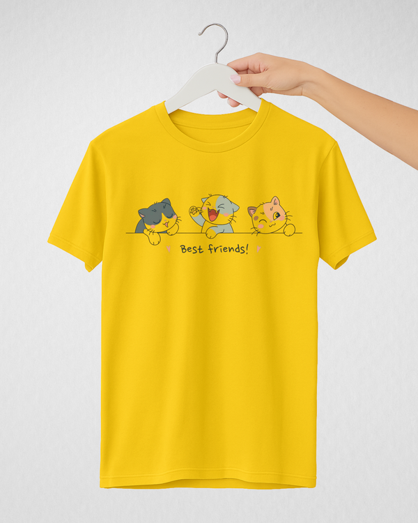 Yellow Women’s Printed Tee – Jersey Fabric, Classic Fit, Everyday Comfort (Code 3714)